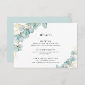 ユーカリ・金ゴールド植物学結婚詳細 エンクロージャーカード (正面/裏面)