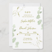 ユーカリ&開花結婚式招待状 招待状 (正面)