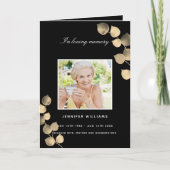 ユーカリ 黒 金色 写真 葬儀 プログラム (正面)