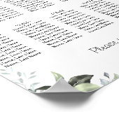 ユーカリ 10 テーブル シーティング チャート ポスター サイン (角)