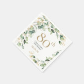 ユーカリ 80歳の誕生日 スタンダードカクテルナプキン (角)