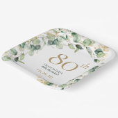 ユーカリ 80歳の誕生日 ペーパープレート (傾斜あり)
