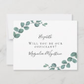 ユーカリ Marry Us  私たちの結婚式の司祭になってくれますか 招待状 (裏面)