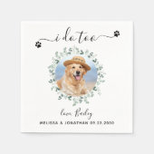 ユーカリIもペットカスタムフォトドッグ結婚ズ スタンダードカクテルナプキン (正面)