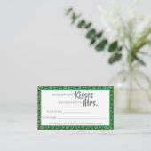 ユーカリMrs. ShowerGameカードのためのキスの数 プレイスカード (スタンド正面)