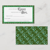 ユーカリMrs. ShowerGameカードのためのキスの数 プレイスカード (正面/裏面)