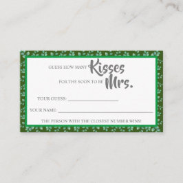 ユーカリMrs. ShowerGameカードのためのキスの数 プレイスカード