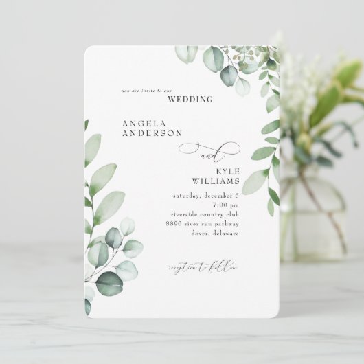 ユーカリNo親エレガントウェディング招待状 招待状 (スタンド正面)