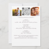 ユーカリQRコードフォト結婚の旅程 招待状 (裏面)