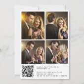 ユーカリQRコード写真コラージュ結婚ズ 招待状 (裏面)