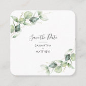 ユーカリQRコード日付カードの保存 スクエア名刺 (正面)