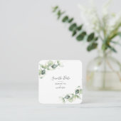 ユーカリQRコード日付カードの保存 スクエア名刺 (スタンド正面)