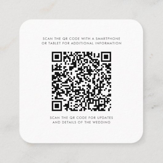 ユーカリQRコード日付カードの保存 スクエア名刺 (裏面)