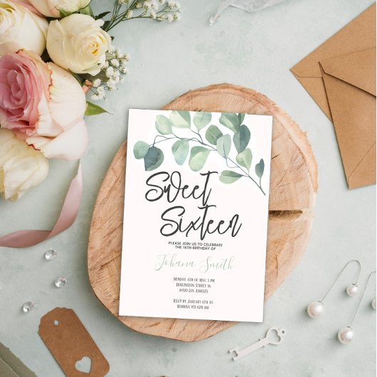 ユーカリSweet sixteen誕生日招待状 招待状