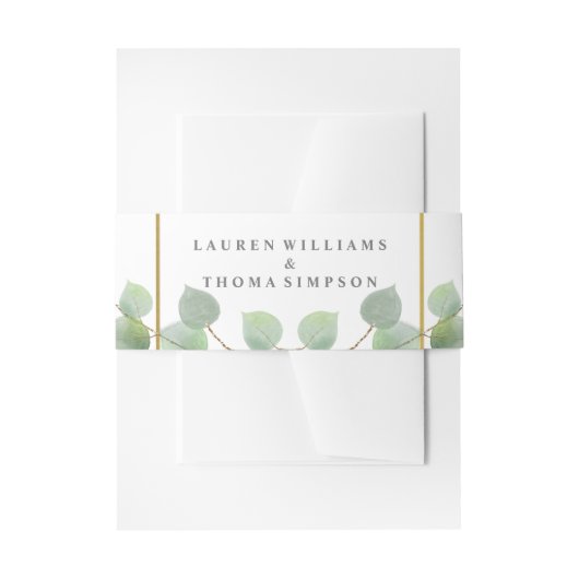 ユーカルピタス金ゴールドグリッター 招待状ベリーバンド (正面例)