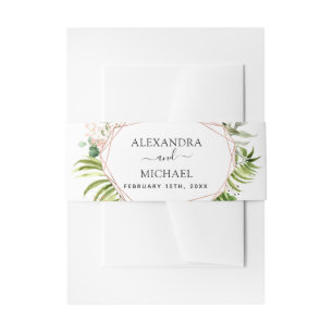 ユーカ結婚リの緑の幾何学エレガント的教義 招待状ベリーバンド