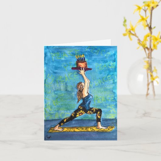 ユーガの誕生日カードに面白いジョークが入っています カード (黄色い花)