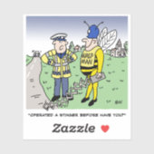 ユークの交通警察の面白い漫画 シール (シート)