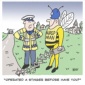 ユークの交通警察の面白い漫画 シール (正面)