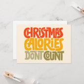 ユークリスマス カロリーはカウントされない デザイン カード (正面/裏面インサイチュ)