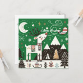 ユークリッド北欧トナカイのパターン カード (正面/裏面インサイチュ)