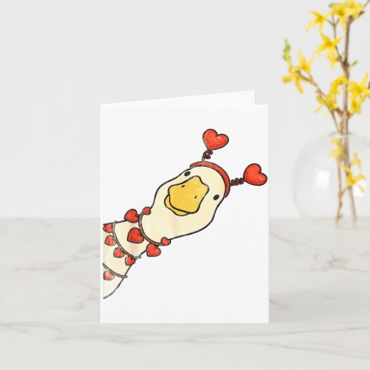 ユークリッド バレンタイン シリ―なガチョウのダックハート ラブマッチ カード (黄色い花)