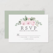 ユークリプトゥスピンクフローラ結婚式RSVP 出欠カード (正面/裏面)