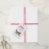 ユークリ・かわいいクリスマス動物 サンタ帽 ライト ギフトタグ (より糸付き)