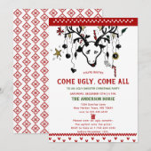 ユークリ・クリスマスツリーのノルディックニット 招待状 (正面/裏面)