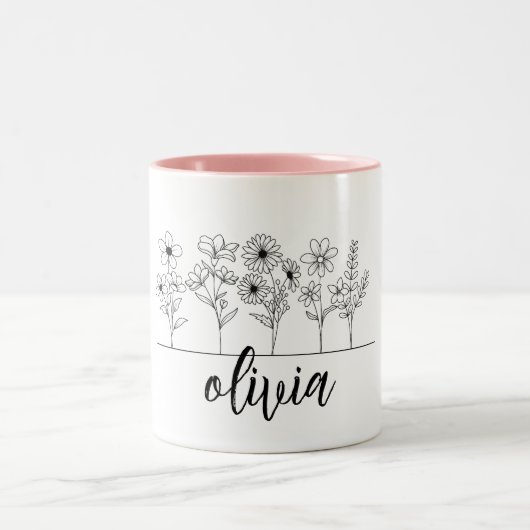 ユーグロウガールプランテおもしろいラバーズ名前をカスタムする ツートーンマグカップ (中央)