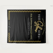 ユーグローガールスクリプトイエローネオン卒業パーティー タペストリー (正面(横))