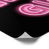 ユーグローガールホットピンクタイポグラフィ ポスター (角)