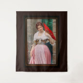 ユーゲン・フォン・ブラスの赤い扇子を持った若い女性 タペストリー (正面)