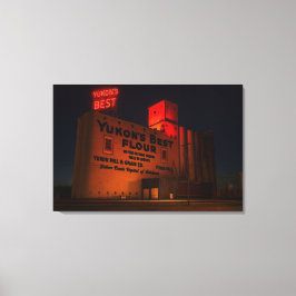 ユーコンの最高の景色 ネオン ナイト 芸術的な眺め キャンバスプリント