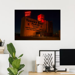 ユーコンズベスト フラワー ネオン ナイト アーティスティックビュー ポスター