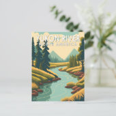 ユーコンリバーノースアメリカトラベルアートヴィンテージ ポストカード (スタンド正面)