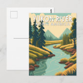 ユーコンリバーノースアメリカトラベルアートヴィンテージ ポストカード (正面/裏面)