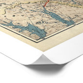 ユーコン地方アラスカの地図1904 ポスター (角)