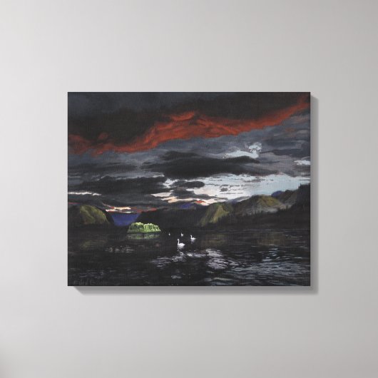 ユーコン川の真夜中：キャンバス標準サイズ キャンバスプリント (正面)