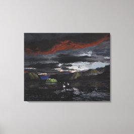 ユーコン川の真夜中：未切りキャンバス キャンバスプリント