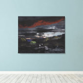 ユーコン川の真夜中：未切りキャンバス キャンバスプリント (インサイチュ (ウッドフロア))