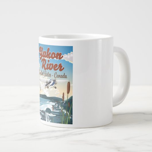 ユーコン川USAカナダ旅行ポスター ジャンボコーヒーマグカップ (正面右)