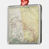 ユーコン準州の白いパスの地図及びルートおよびつながり メタルオーナメント (左)