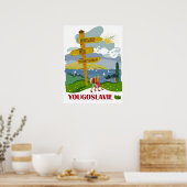 ユーゴスラビアでのハイキング、ヴィンテージ旅行 ポスター (キッチン)