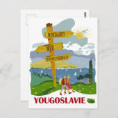 ユーゴスラビアでのハイキング、ヴィンテージ旅行 ポストカード (正面/裏面)