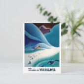 ユーゴスラビアの冬、古い旅の葉書 ポストカード (スタンド正面)