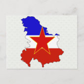 ユーゴスラビアの国旗地図 フルサイズ ポストカード (正面)