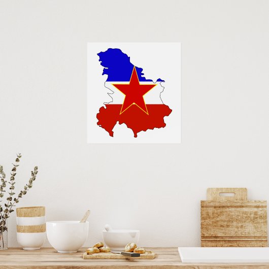 ユーゴスラビア国旗の地図のフルサイズ ポスター (キッチン)