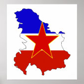 ユーゴスラビア国旗の地図のフルサイズ ポスター (正面)