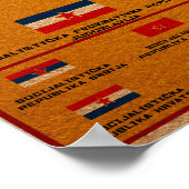 ユーゴスラビア国旗の地図 ポスター (角)